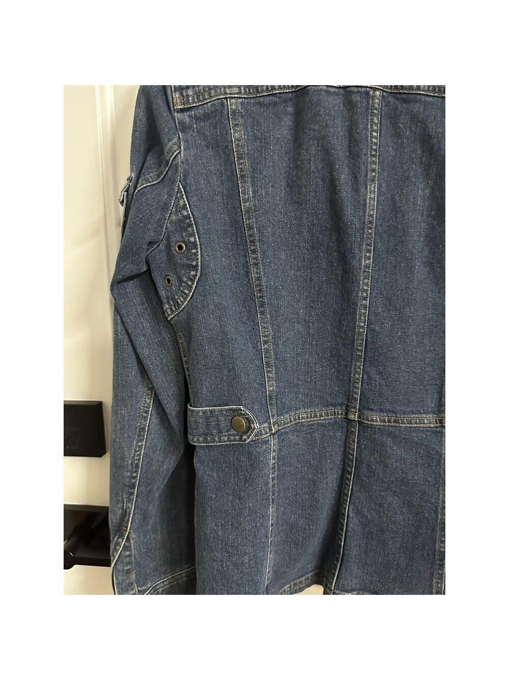 Jones New York Jacket vintage Womens S Denim Military Utility Full Zip Pockets - Picture 9 of 9